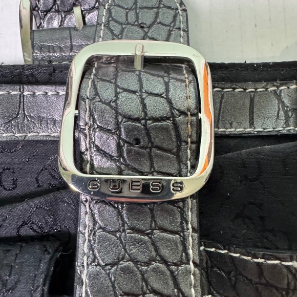 Vintage Y2K Guess Monogram Shoulder Tote Bag Rocker Glam Grunge Indie Sleaze - Picture 6 of 8